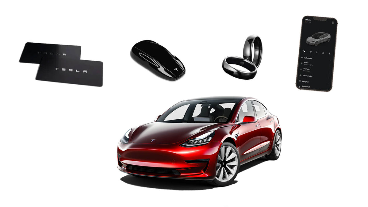 The 4 Tesla keys in comparison Tesla Ausstatter