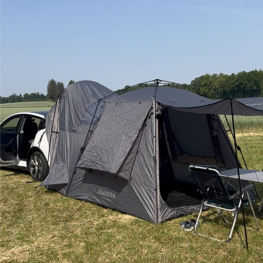 Protège-tête de matelas de camping en flanelle Tesla adapté à Model 3/Y -  Couverture complète / Noir