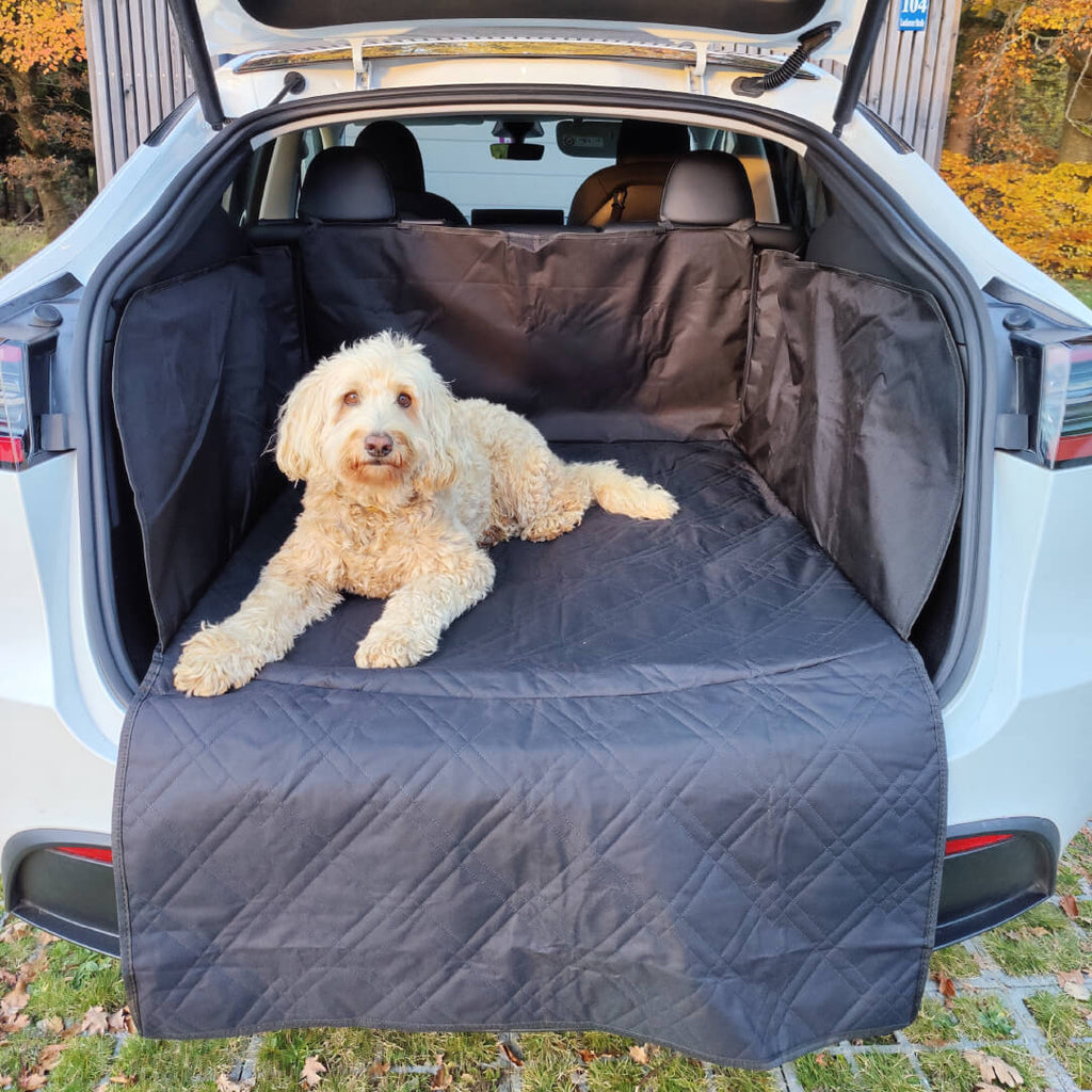 NEUE Kofferraumschutzdecke Kofferraummatte Hund Tesla Model Y in